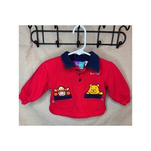 Vintage Disney Winnie the Pooh Tigger Red Polo Sweatshirt 12M Kids Headquarters